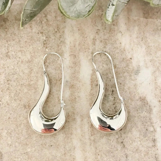 925 Sterling Silver Paperclip Earrings Statement Earrings Safety Pin Earrings