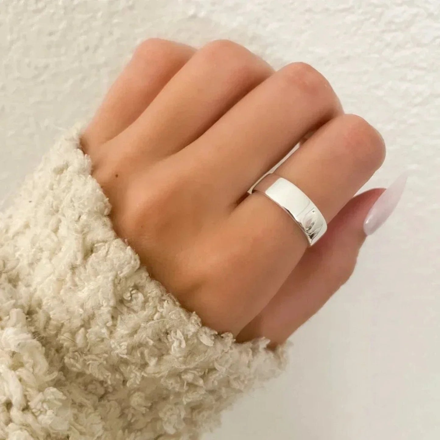 925 Sterling Silver Ring Band Minimalist Ring Dainty Ring Adjustable Open Ring
