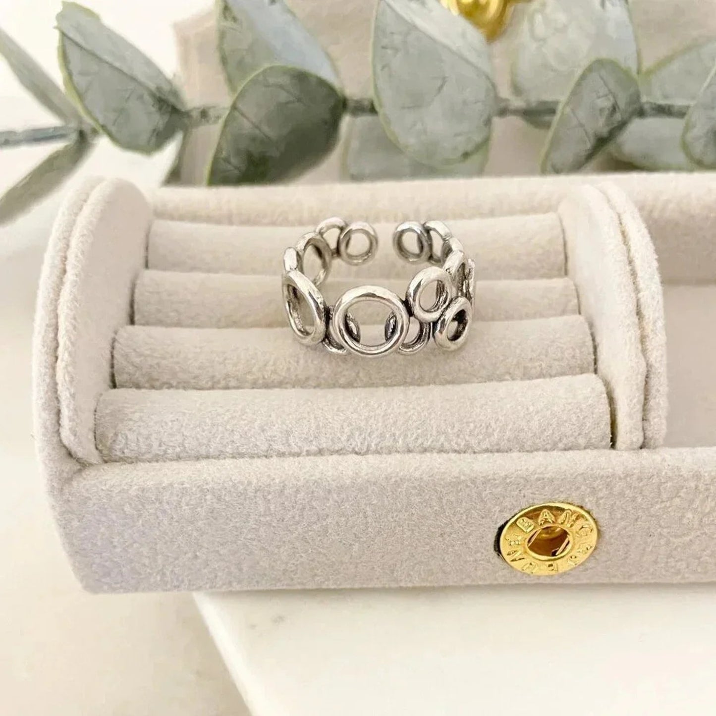 925 Sterling Silver Circle Ring Cutout Ring Minimalist Ring Dainty Ring Band