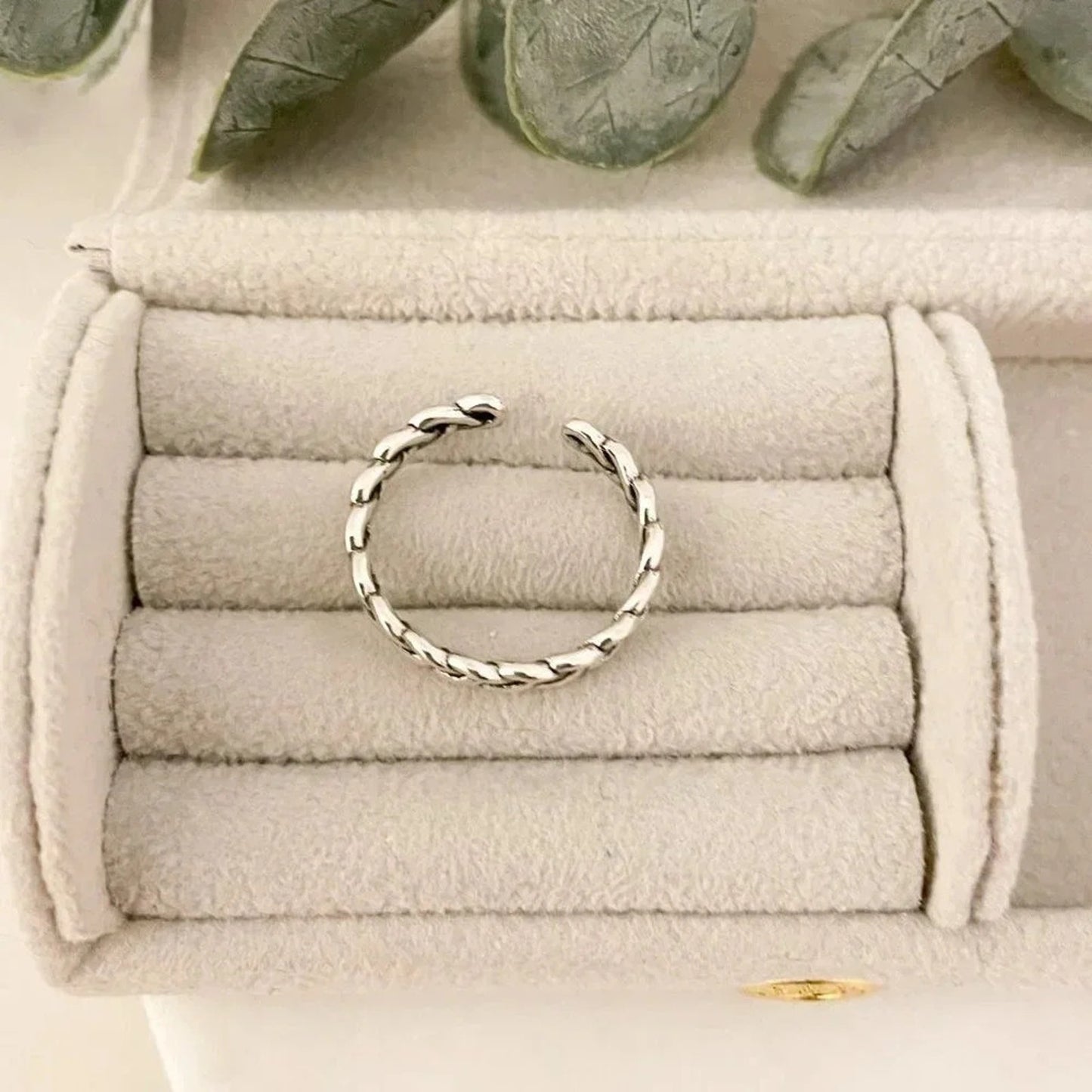 925 Sterling Silver Minimalist Ring Thin Chain Link Ring Dainty Ring