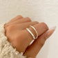 925 Sterling Silver Dainty Minimalist Stackable Ring Two Layer Ring
