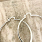 925 Sterling Silver Hoop Earrings Large Silver Hoops Modern Earrings