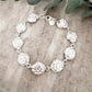 925 Sterling Silver Flower Chain Link Bracelet