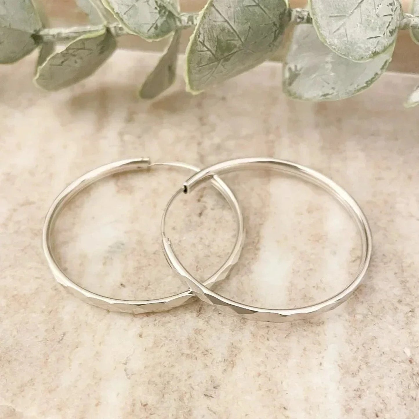 925 Sterling Silver Hoop Earrings Diamond Cut Hoop Earrings Small Hoops