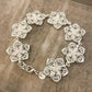 925 Sterling Silver Large Flower Bracelet Big Statement Bracelet