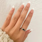 925 Sterling Silver Minimalist Black Bar Ring Thin Stackable Ring Dainty Ring