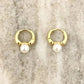 925 Sterling Silver Pearl Huggie Earrings Small Huggie Hoop Earrings