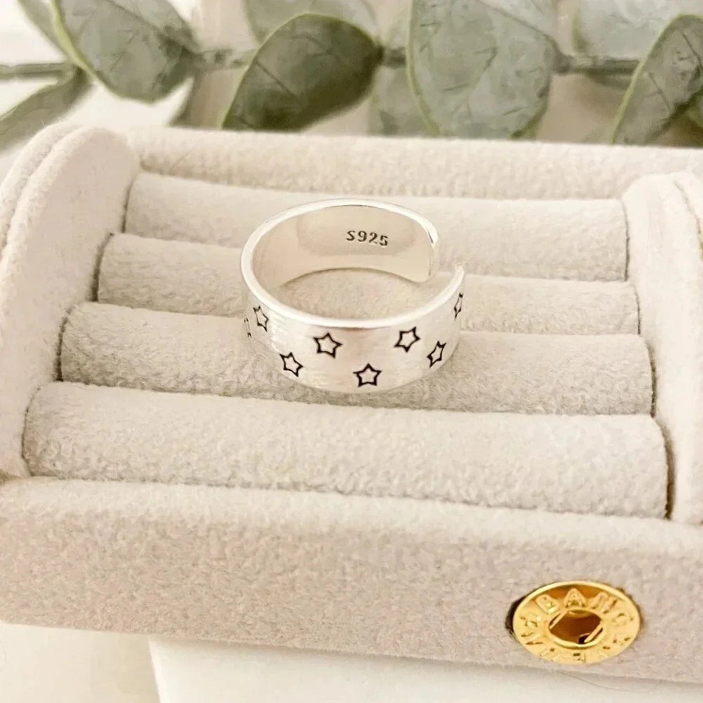 925 Sterling Silver Star Ring Matte Silver Ring Star Ring Band Minimalist Ring
