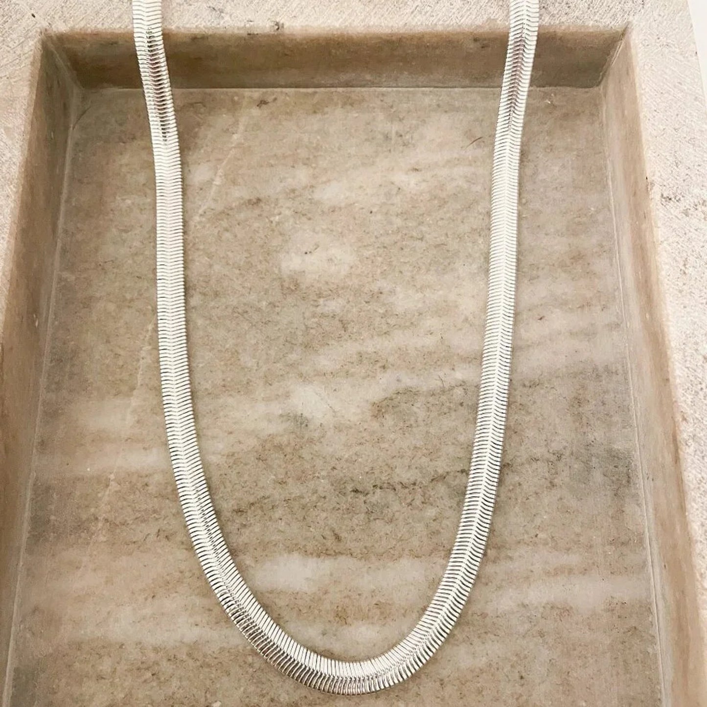 925 Sterling Silver Snake Chain Necklace Herringbone Necklace 6 MM Chain