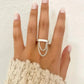 925 Sterling Silver Dangle Chain Drop Ring Minimalist Dainty Ring