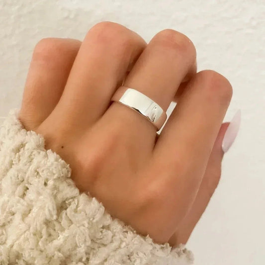 925 Sterling Silver Ring Band Minimalist Ring Dainty Ring Adjustable Open Ring