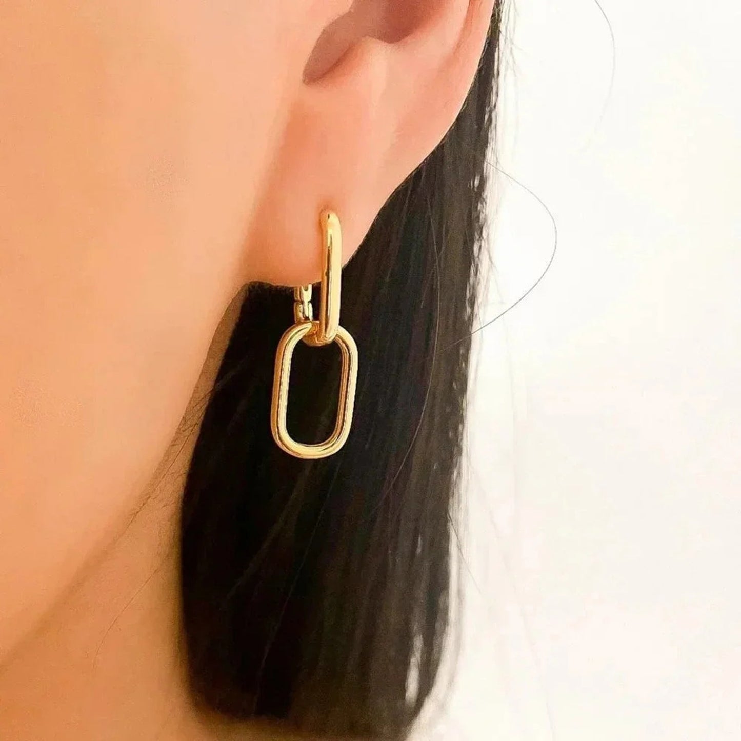 925 Sterling Silver Link Earrings Dangle Chain Earrings Minimalist Earrings