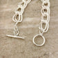 925 Sterling Silver Chunky Chain Link Toggle Bracelet Silver Statement Bracelet