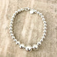 925 Sterling Silver Bead Bracelet Ball Bracelet Large Round Bracelet