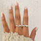 925 Sterling Silver Minimalist Ring Hammered Ring Band Pink Heart Ring