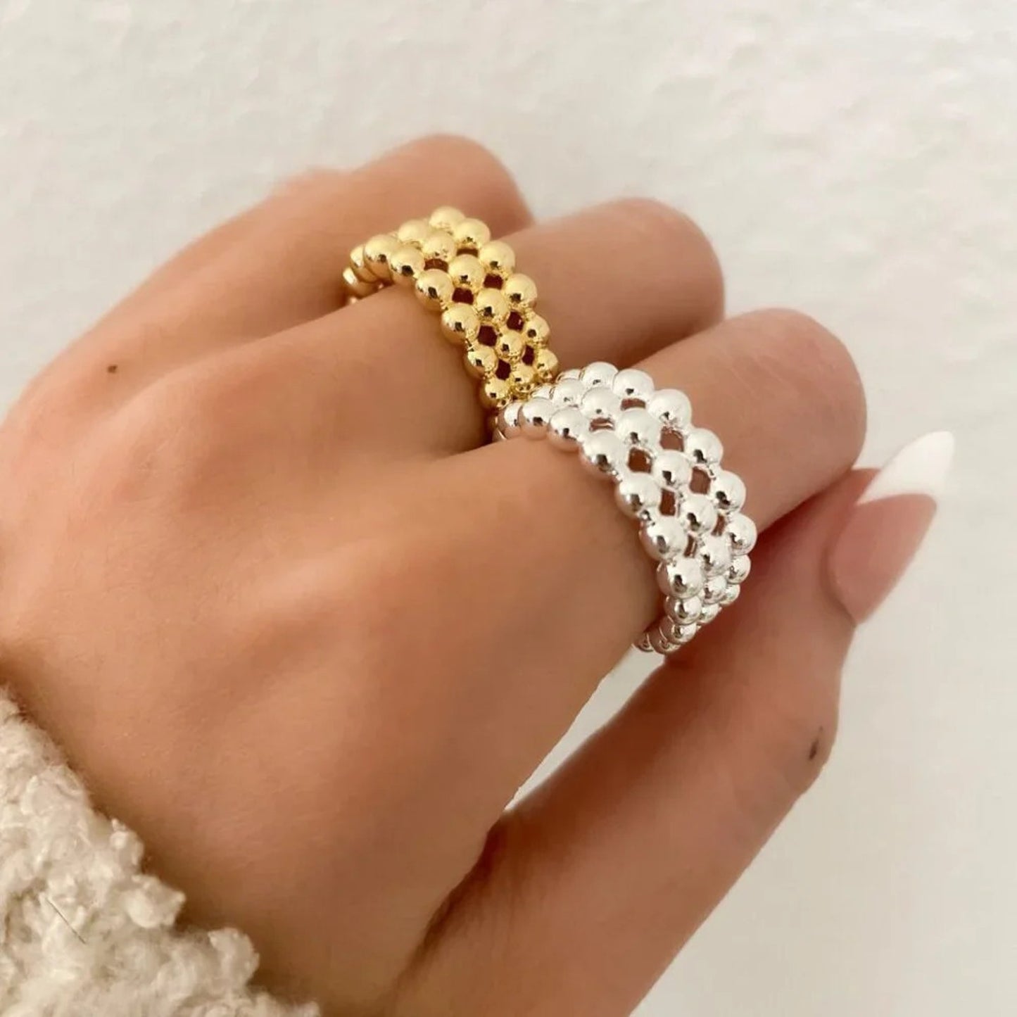 925 Sterling Silver Bead Ring Ball Ring Minimalist Ring Stackable Ring Band