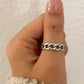 925 Sterling Silver Chunky Chain Link Ring Minimalist Curb Chain Ring