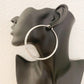 925 Sterling Silver Hoop Earrings Textured Large Hoop Earrings Diamond Cut Hoops