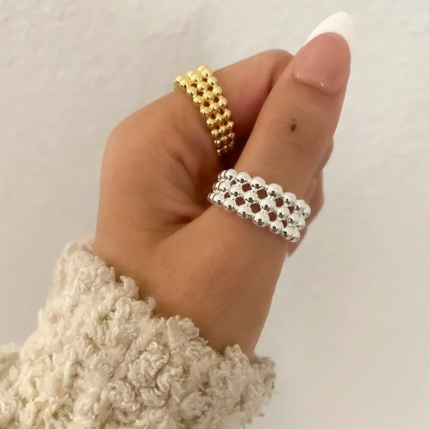 925 Sterling Silver Bead Ring Ball Ring Minimalist Ring Stackable Ring Band