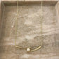 925 Sterling Silver Double Bar Pearl Necklace Chopstick Geometric Tube Necklace
