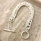 925 Sterling Silver Chunky Chain Link Bracelet Thick Bold Toggle Bracelet