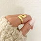 925 Sterling Silver Chunky Ring Gold Wrap Ring Large Ring Statement Ring