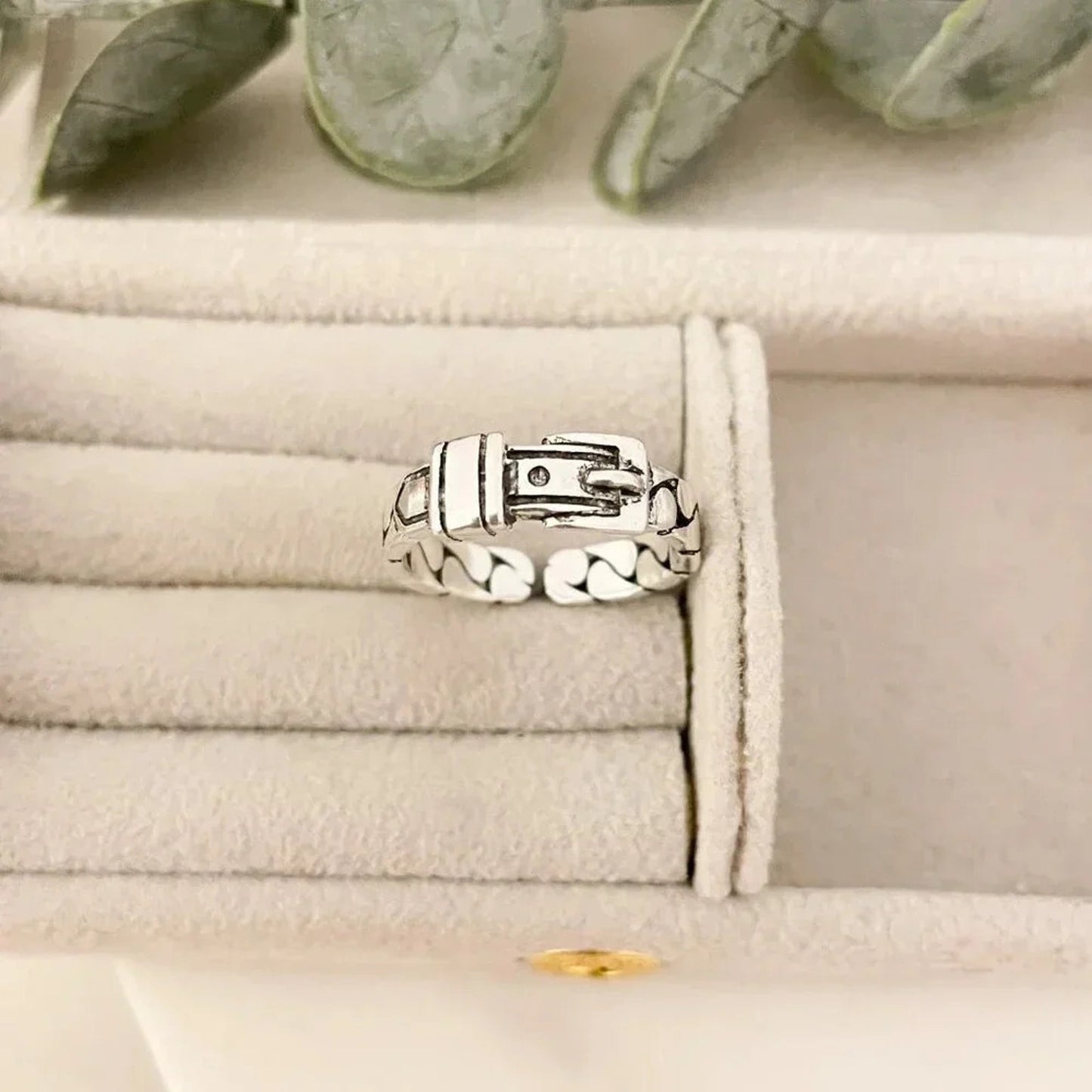 925 Sterling Silver Belt Ring Buckle Ring Cool Unique Ring Dainty Ring Band