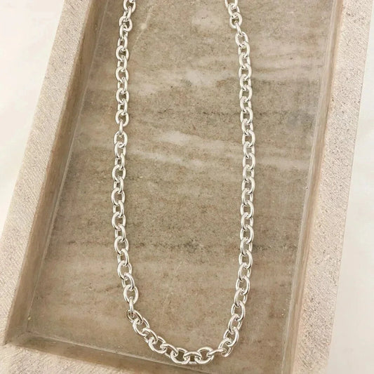 925 Sterling Silver Chain Link Necklace Thick Chunky Silver Statement Necklace