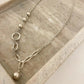 925 Sterling Silver Chain Link Ball Necklace Modern Asymmetric Bead Necklace