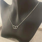 925 Sterling Silver Double Heart Linked Necklace Interlocking Hearts Necklace