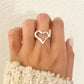925 Sterling Silver Heart Ring Geometric Ring Band Dainty Minimalist Modern Ring