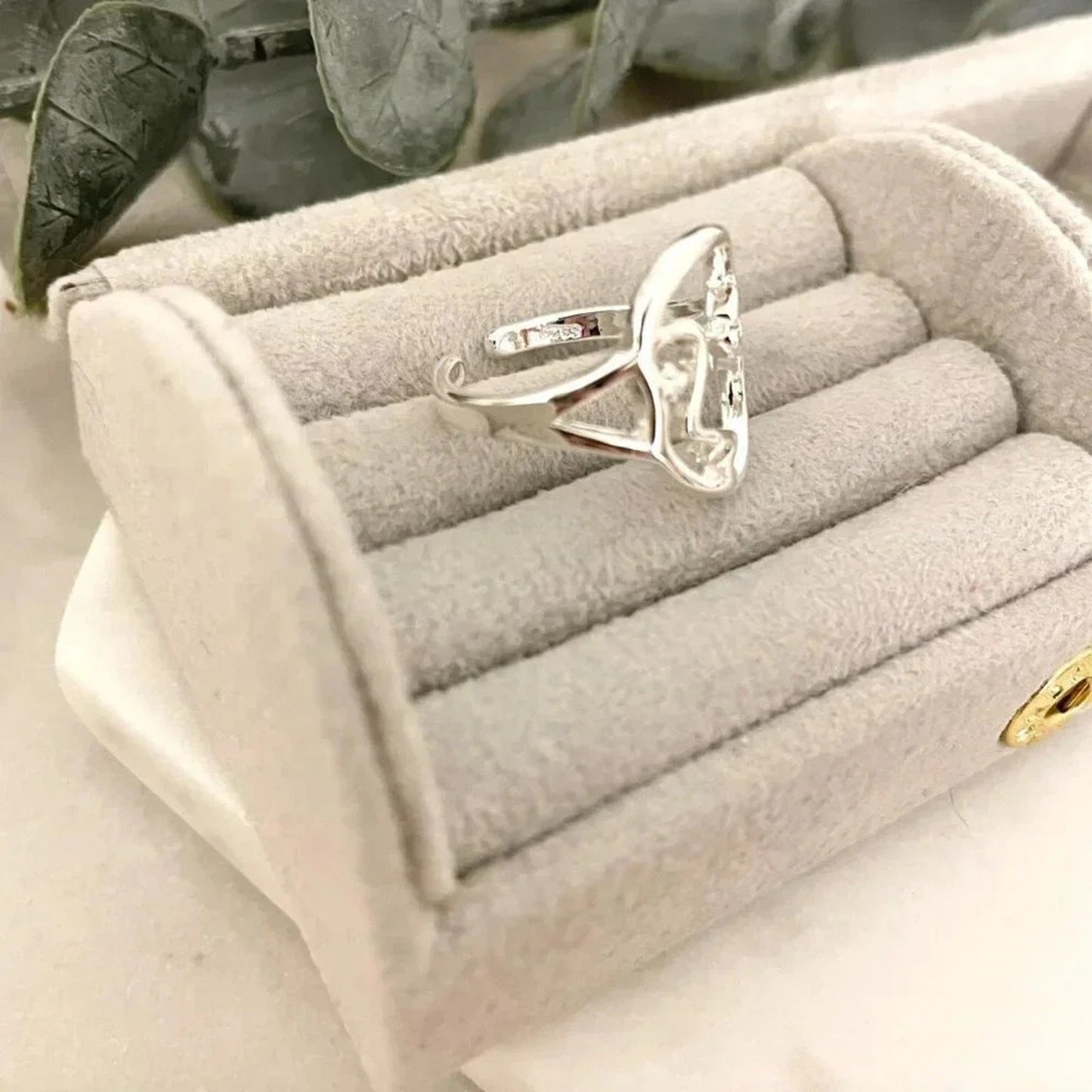925 Sterling Silver Minimalist Ring Geometric Ring Abstract Face Ring