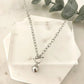 925 Sterling Silver Chunky Toggle Ball Necklace Minimalist Ball Pendant Necklace
