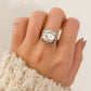 925 Sterling Silver Chunky Ring Square Boho Silver Statement Ring Unique Ring