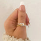925 Sterling Silver Two Tone Ring Braided Knot Ring Cross Ring Silver & Gold