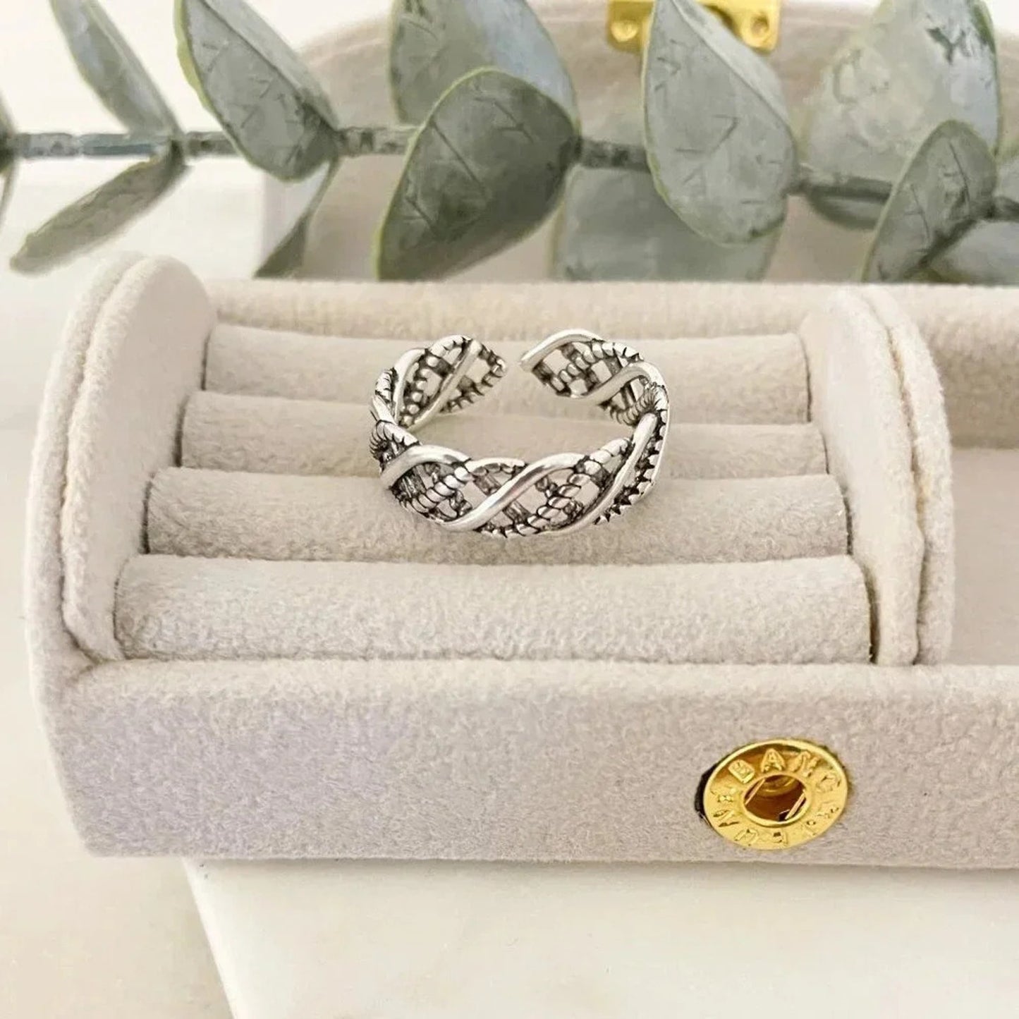 925 Sterling Silver Braided Ring Minimalist Dainty Twist Ring Stackable Ring