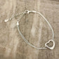 925 Sterling Silver Layer Heart Bracelet Dainty Minimalist Heart Bracelet