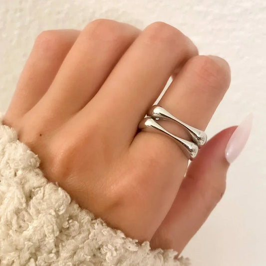925 Sterling Silver Bar Ring Minimalist Ring Double Bar Ring Dainty Ring Band