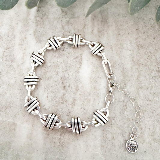 925 Sterling Silver Chain Link Bracelet Modern Trendy Link Bracelet
