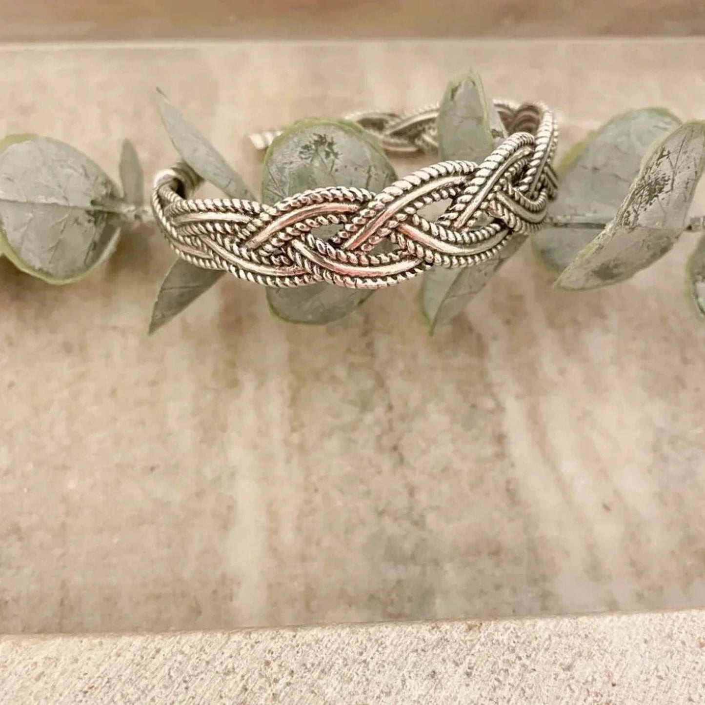 925 Sterling Silver Mens Bangle Bracelet Vintage Cuff Bracelet Twist Bra…