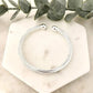 925 Sterling Silver Cuff Bracelet Silver Bangle Shiny Modern Textured Cuff