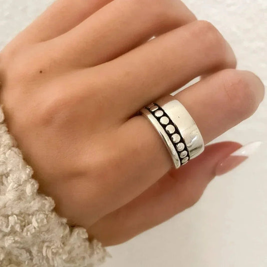 925 Sterling Silver Chunky Ring Vintage Ring Thick Wide Ring Band