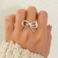 925 Sterling Silver Large Bow Ring Silver Statement Ring Ribbon Ring Bow Ring