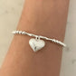 925 Sterling Silver Heart Bracelet Bead Bracelet Unique Trendy Bracelet