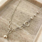 925 Sterling Silver Chain Link Ball Necklace Modern Asymmetric Bead Necklace
