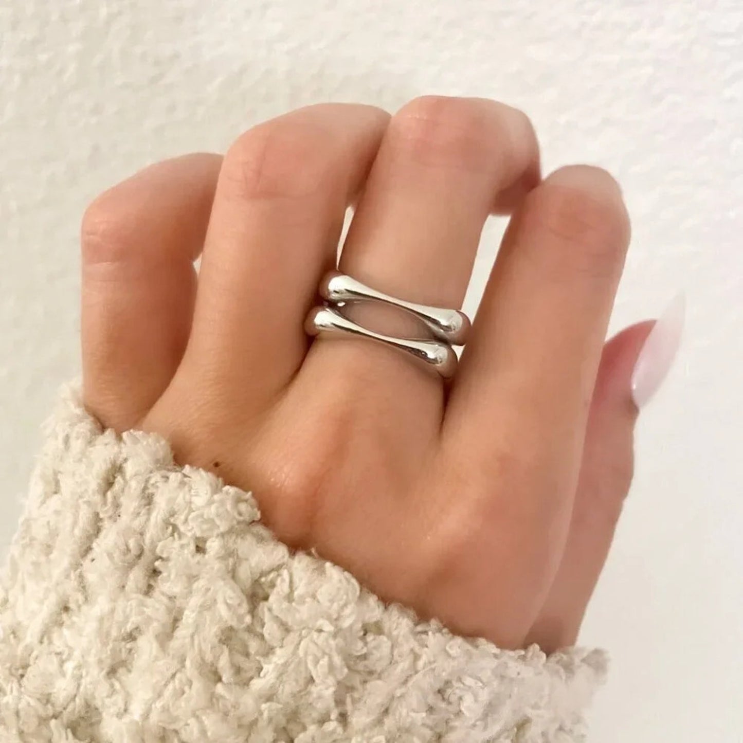 925 Sterling Silver Bar Ring Minimalist Ring Double Bar Ring Dainty Ring Band