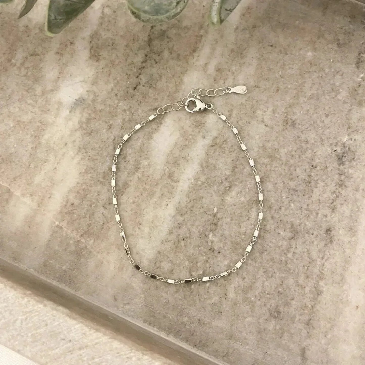 925 Sterling Silver Dainty Minimalist Bracelet Thin Link Stacking Bracelet