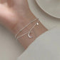 925 Sterling Silver Multi-Layer Bracelet Dainty Moon and Star Bracelet