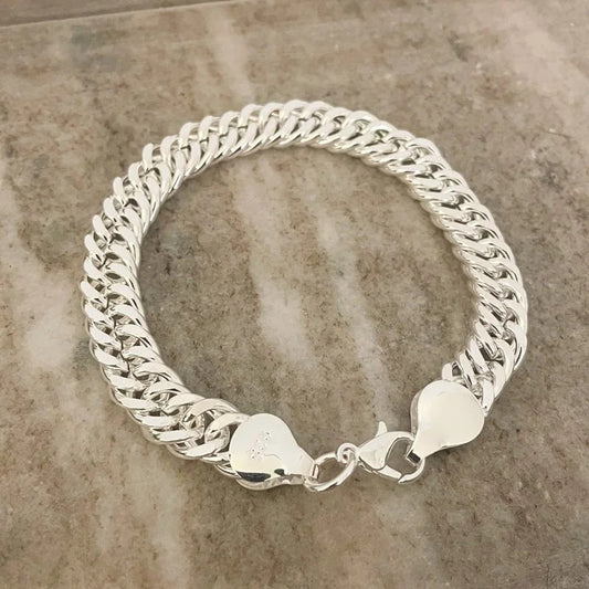 925 Sterling Silver Chunky Chain Link Bracelet Silver Large Link Bracelet