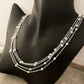 925 Sterling Silver Bead Multi Layer Necklace Statement Necklace Bead Necklace